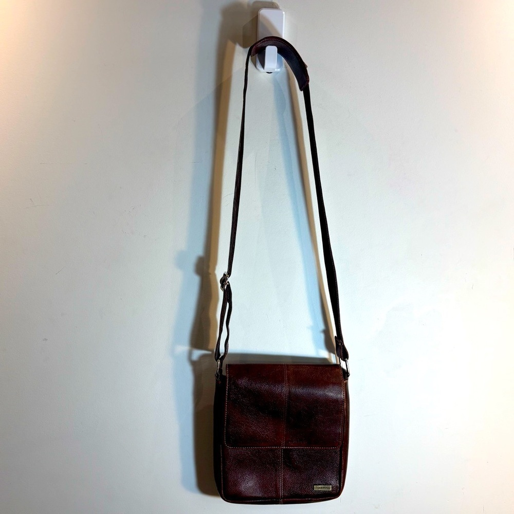 TEAKWOOD BrownSnap Closure Crossbody Inside Pockets Shoulder Bag